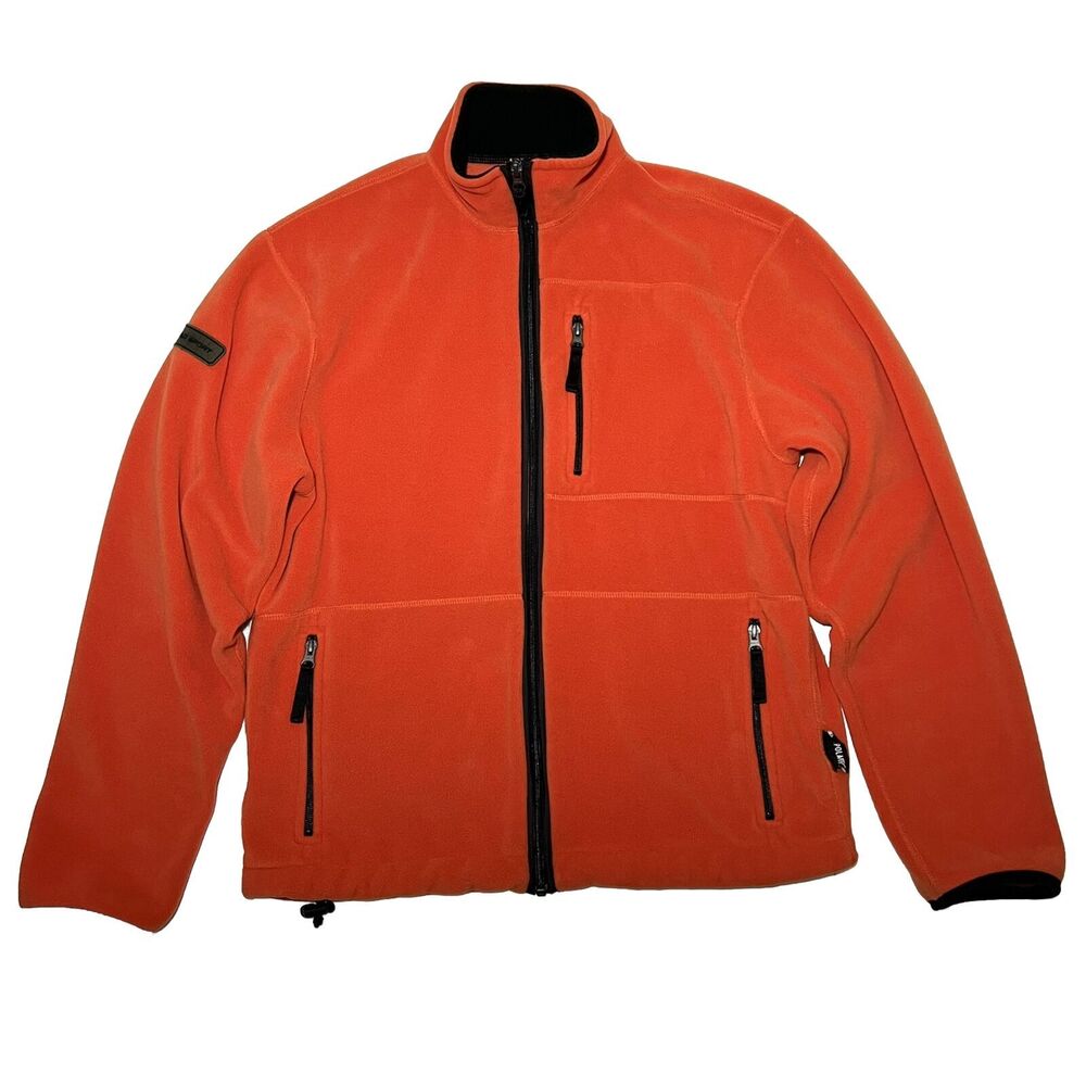 Vintage Polo Sport Ralph Lauren Mens Polartec Fleece Zip Jacket Small Orange